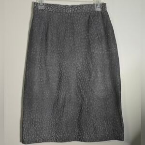 Maxima Charcoal Textured Pencil Skirt, Suede Feel, Vintage Made In The USA